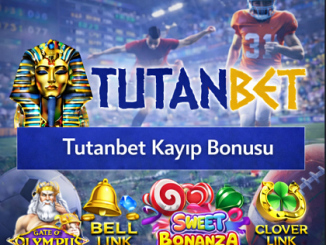 Tutanbet kayıp bonusu banner görseli, spor bahisleri teması, casino oyunları, popüler slot oyunları ve tutanbett.com adresi ile sunulan bonus kampanyası