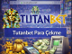 Tutanbet para çekme işlemlerini temsil eden ATM, nakit para ve ödeme simgeleri içeren casino banner görseli