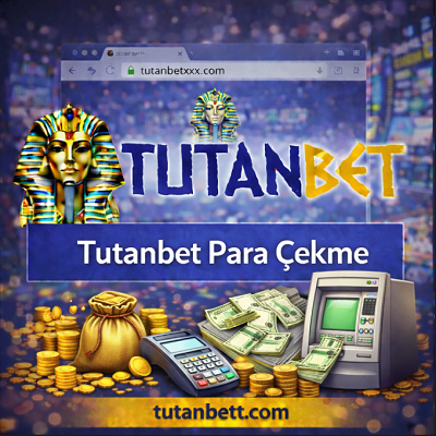Tutanbet para çekme işlemlerini temsil eden ATM, nakit para ve ödeme simgeleri içeren casino banner görseli