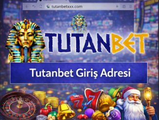 Tutanbet giriş adresi banner görseli, güncel site linki, casino ve slot oyunları teması, güvenli bahis platformu