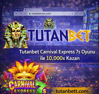 Carnival Express 7s slot oyunu temalı görsel, karnaval maskesi ve 7s sembolleriyle yüksek kazanç vurgusu.
